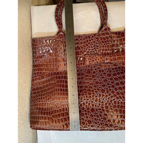 MSC Faux Alligator Leather Purse Handbag, Main Street Collection 14 X 12" Tote - Picture 10 of 11